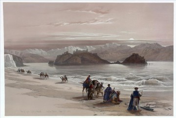  Petr Oil Painting - Isle of Graia Gulf of Akabah Arabia Petraea David Roberts